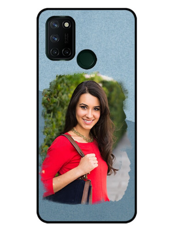 Custom Realme 7I Custom Glass Mobile Case  - Grunge Line Art Design