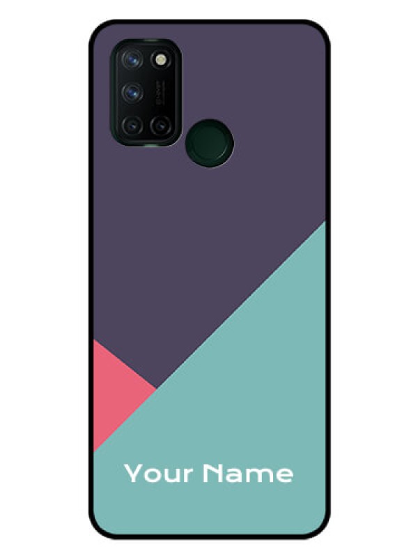 Custom Realme 7i Custom Glass Mobile Case - Tri Color abstract Design