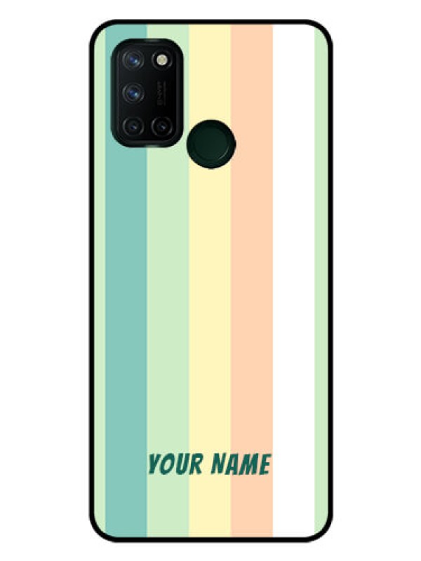 Custom Realme 7i Photo Printing on Glass Case - Multi-colour Stripes Design