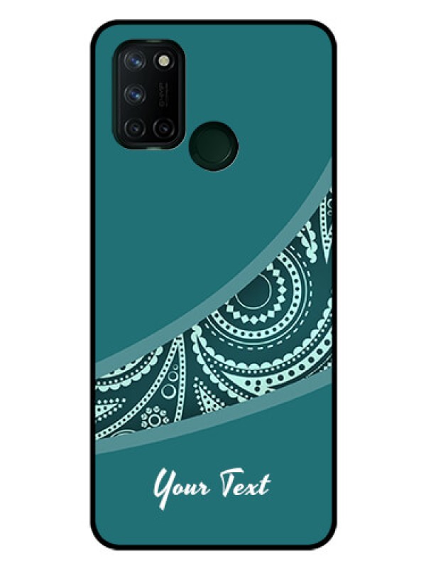 Custom Realme 7i Photo Printing on Glass Case - semi visible floral Design
