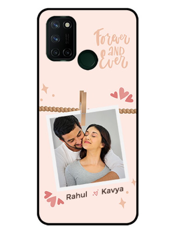 Custom Realme 7i Custom Glass Phone Case - Forever and ever love Design