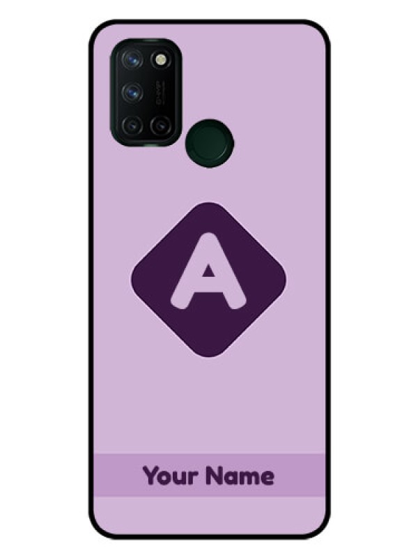 Custom Realme 7i Custom Glass Mobile Case - Custom Letter in curved badge Design