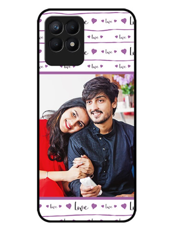 Custom Realme 8i Custom Glass Mobile Case - Couples Heart Design