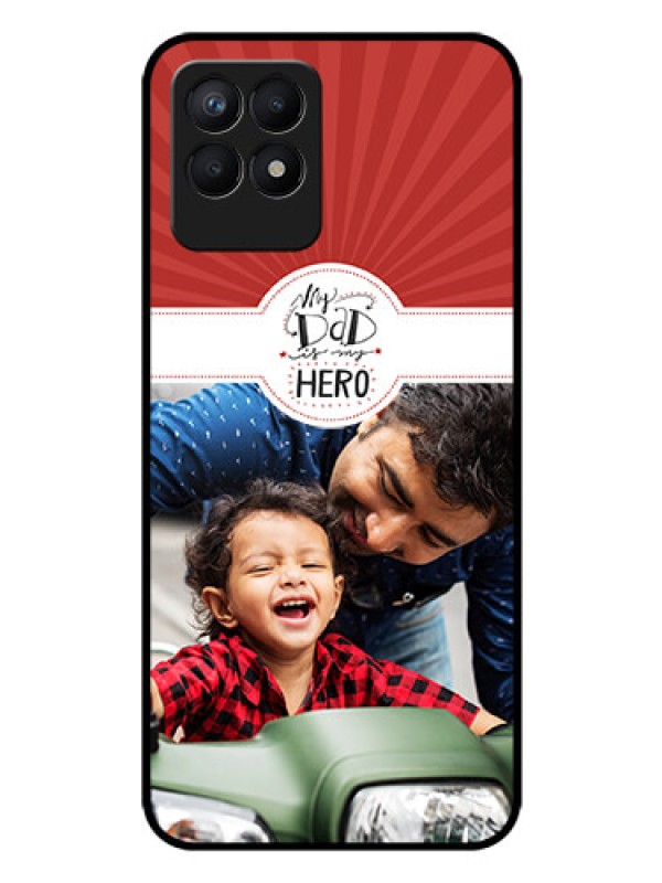 Custom Realme 8i Photo Printing on Glass Case - My Dad Hero Design