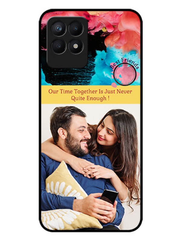 Custom Realme 8i Custom Glass Mobile Case - Quote with Acrylic Painting Design