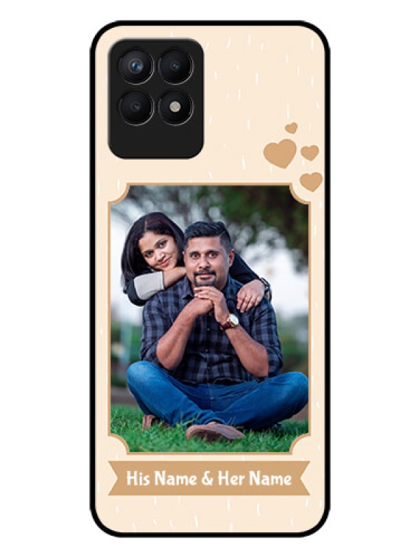 Custom Realme 8i Custom Glass Phone Case - with confetti love design