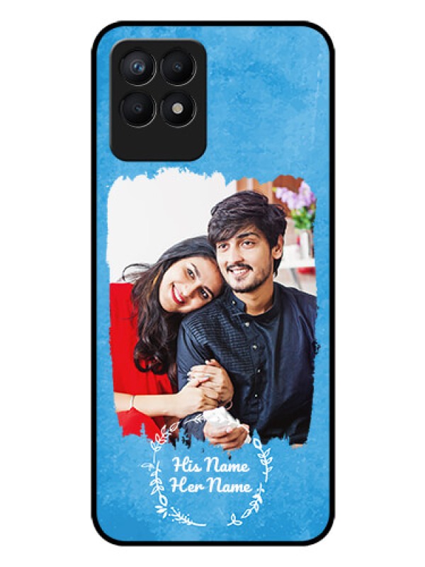Custom Realme 8I Custom Glass Phone Case - Blue Color Vintage Design