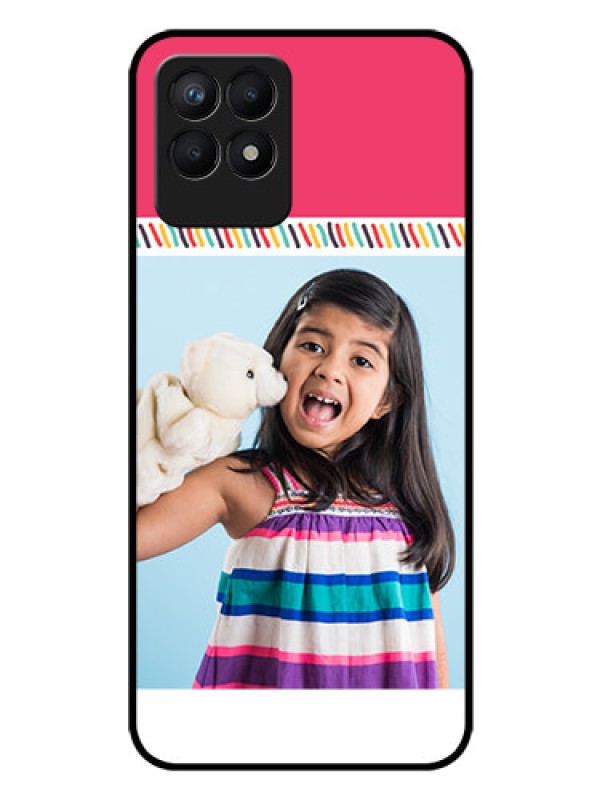 Custom Realme 8i Personalized Glass Phone Case - Line art design