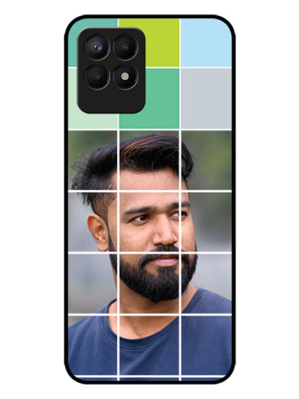 Custom Realme 8i Photo Printing on Glass Case - with white box pattern