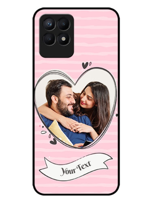 Custom Realme 8i Custom Glass Phone Case - Vintage Heart Design