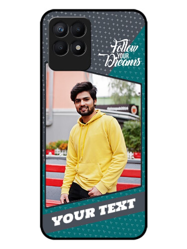 Custom Realme 8i Personalized Glass Phone Case - Background Pattern Design with Quote
