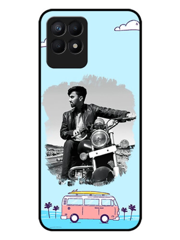 Custom Realme 8i Photo Printing on Glass Case - Travel & Adventure Design
