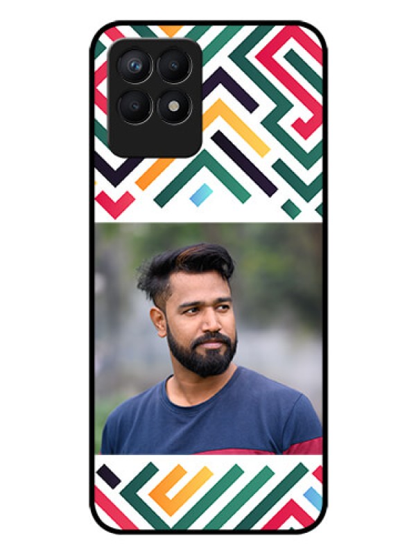 Custom Realme 8i Personalized Glass Phone Case - Colorful Maze Pattern Design