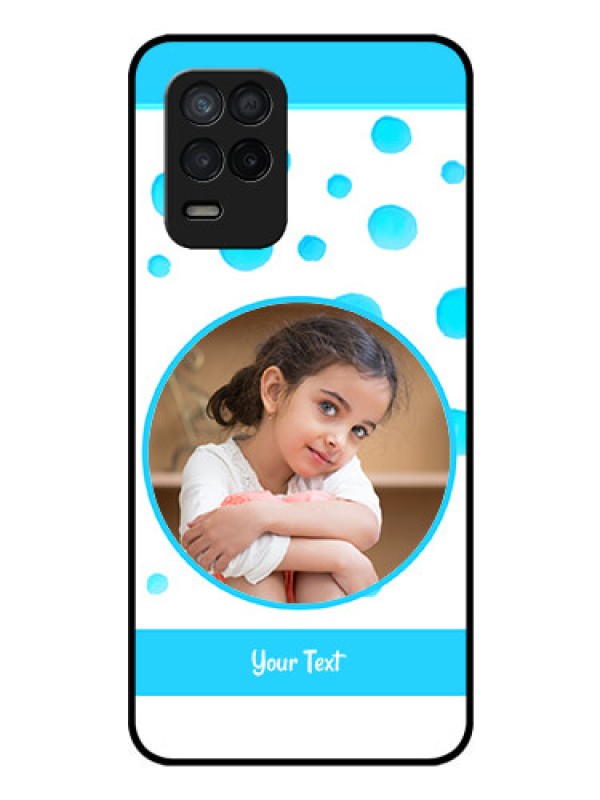 Custom Realme 8s 5G Photo Printing on Glass Case - Blue Bubbles Pattern Design