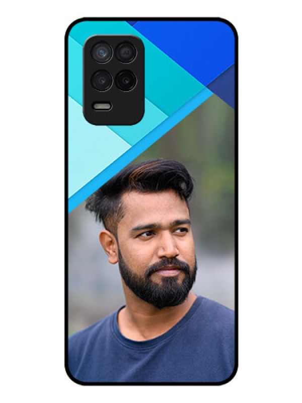 Custom Realme 8s 5G Custom Glass Phone Case - Blue Pattern Design