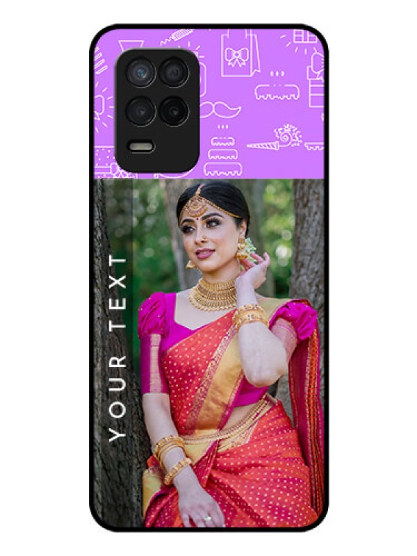 Custom Realme 8s 5G Custom Glass Mobile Case - Birthday Icons Design