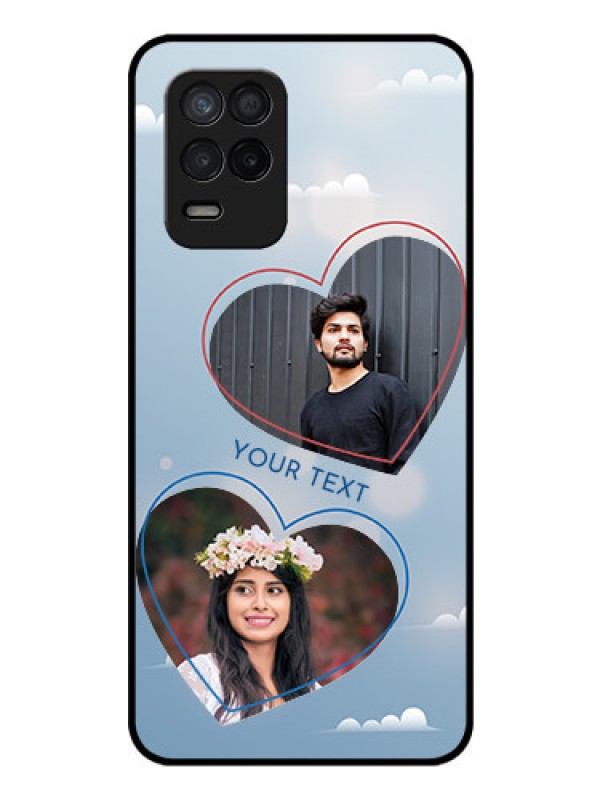 Custom Realme 8s 5G Custom Glass Mobile Case - Blue Color Couple Design 