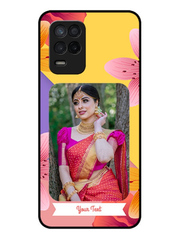 Custom Realme 8s 5G Custom Glass Mobile Case - 3 Image With Vintage Floral Design