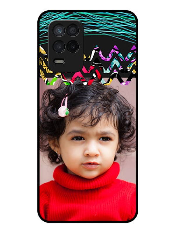 Custom Realme 8s 5G Personalized Glass Phone Case - Neon Abstract Design