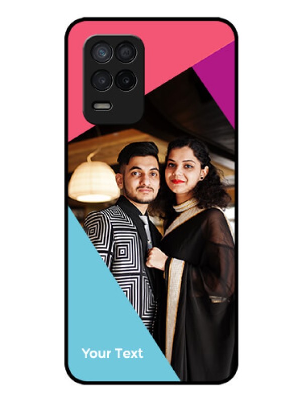 Custom Realme 8s 5G Custom Glass Mobile Case - Stacked Triple colour Design