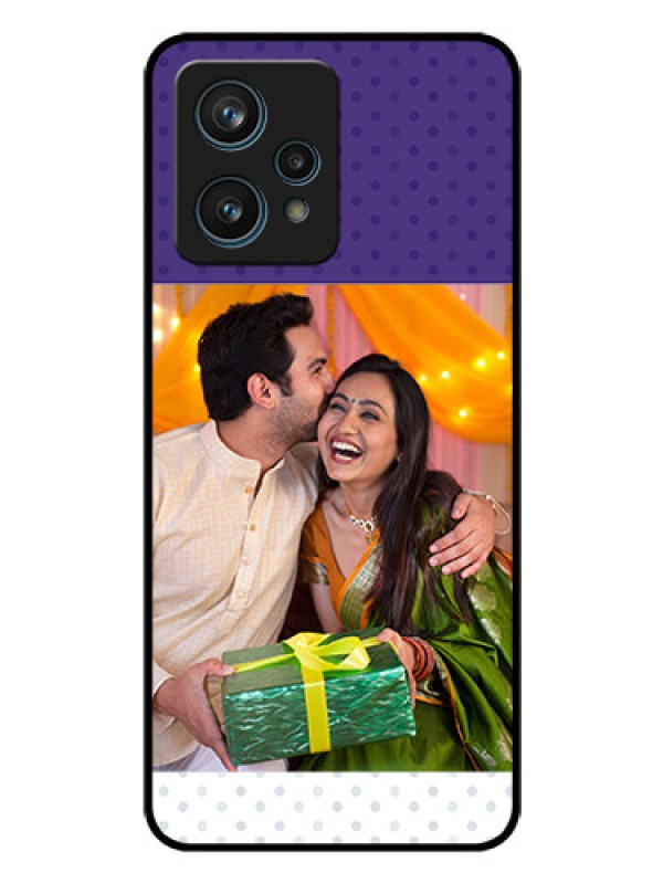 Custom Realme 9 4G Personalized Glass Phone Case - Violet Pattern Design