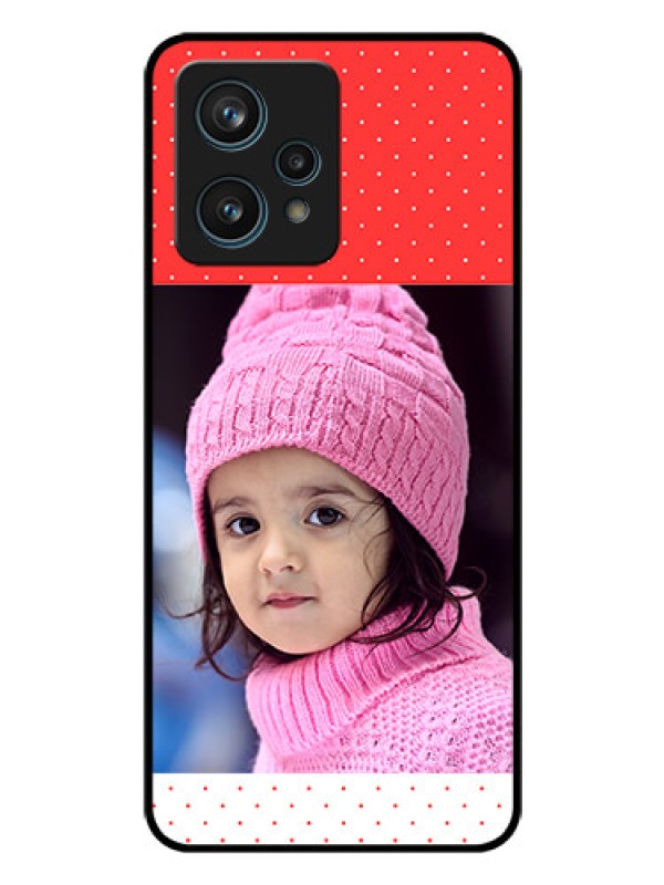 Custom Realme 9 4G Photo Printing on Glass Case - Red Pattern Design