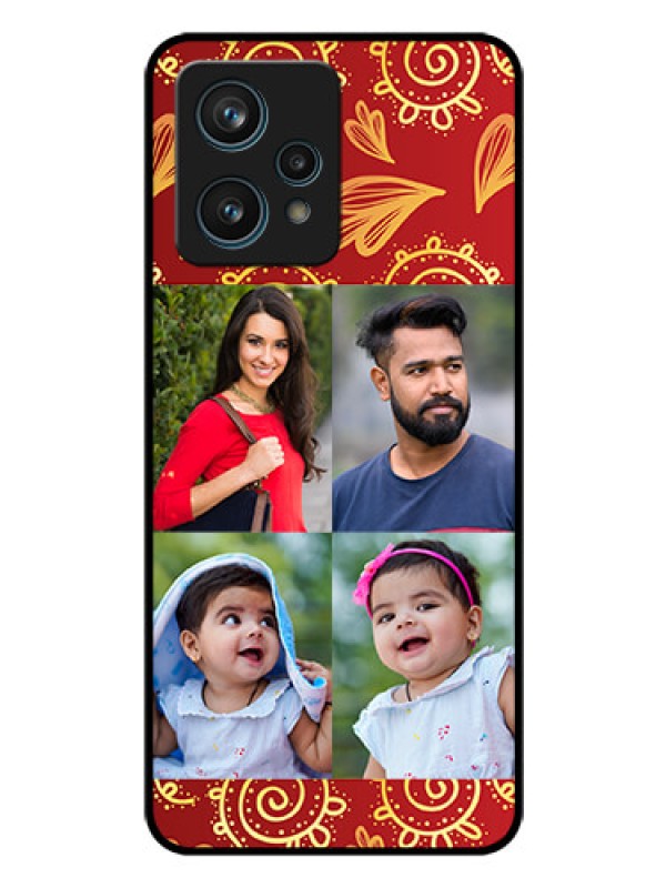 Custom Realme 9 4G Photo Printing on Glass Case - 4 Image Traditional Design