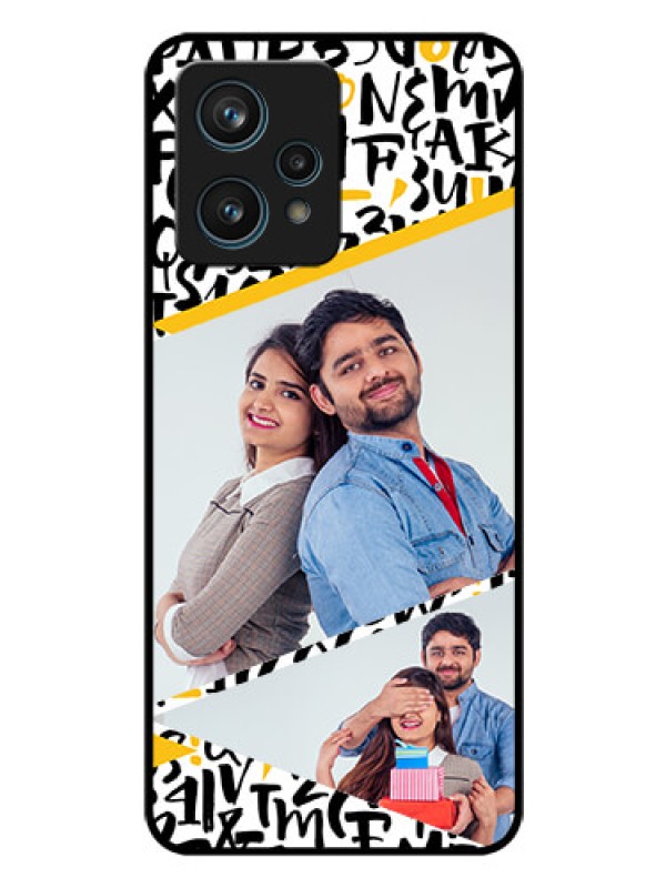 Custom Realme 9 4G Custom Glass Mobile Case - Letters Pattern Design