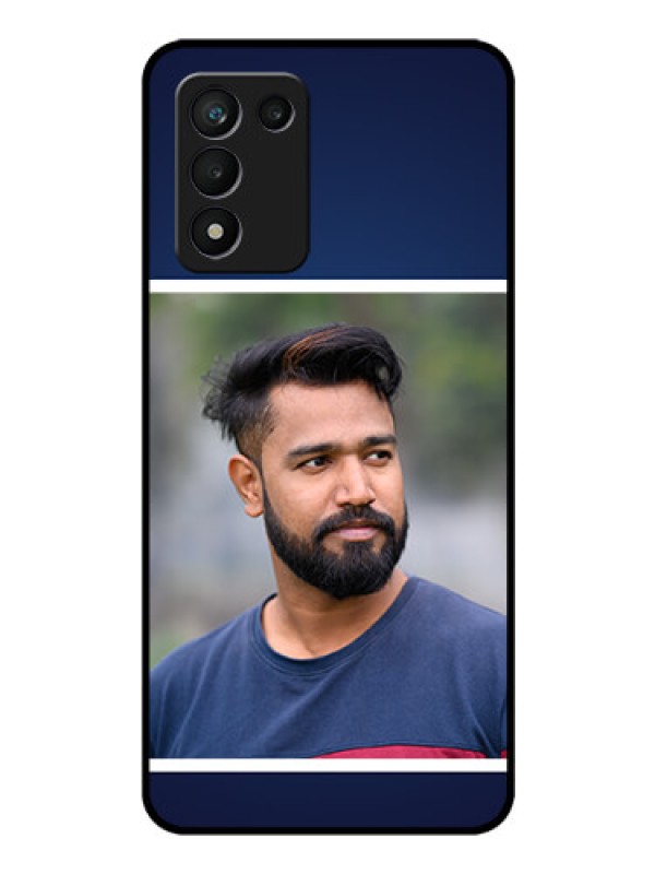 Custom Realme 9 5G Speed Edition Personalized Glass Phone Case - Simple Royal Blue Design