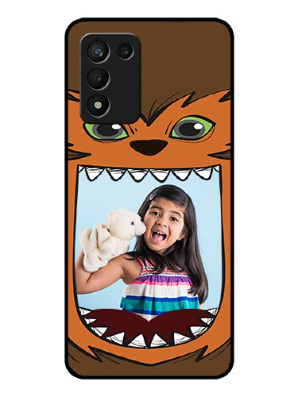 Custom Realme 9 5G Speed Edition Photo Printing on Glass Case - Owl Monster Back Case Design