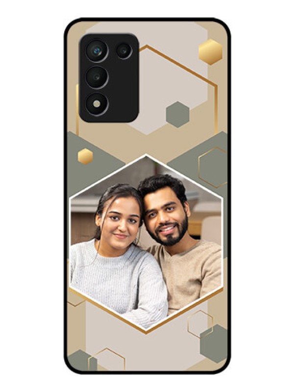 Custom Realme 9 5G Speed Edition Photo Printing on Glass Case - Stylish Hexagon Pattern Design