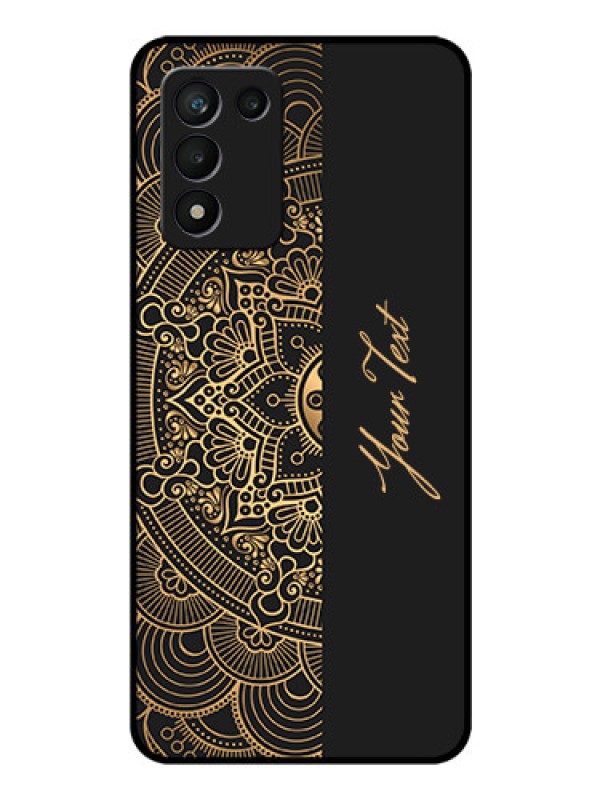 Custom Realme 9 5G Speed Edition Photo Printing on Glass Case - Mandala art with custom text Design
