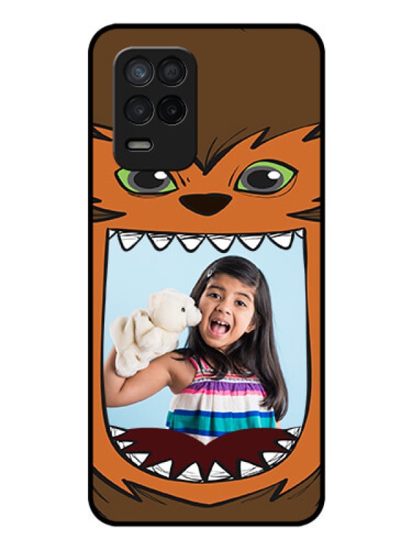 Custom Realme 9 5G Photo Printing on Glass Case - Owl Monster Back Case Design