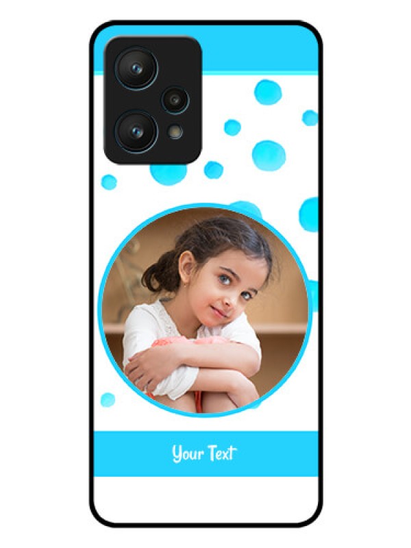Custom Realme 9 Pro 5G Photo Printing on Glass Case - Blue Bubbles Pattern Design