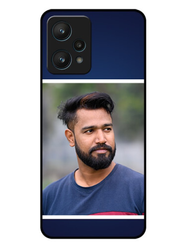 Custom Realme 9 Pro 5G Personalized Glass Phone Case - Simple Royal Blue Design