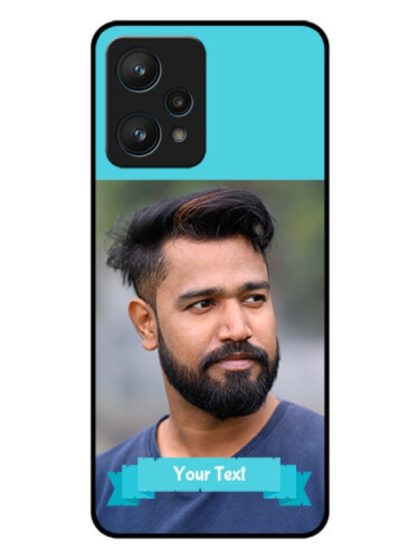 Custom Realme 9 Pro 5G Personalized Glass Phone Case - Simple Blue Color Design