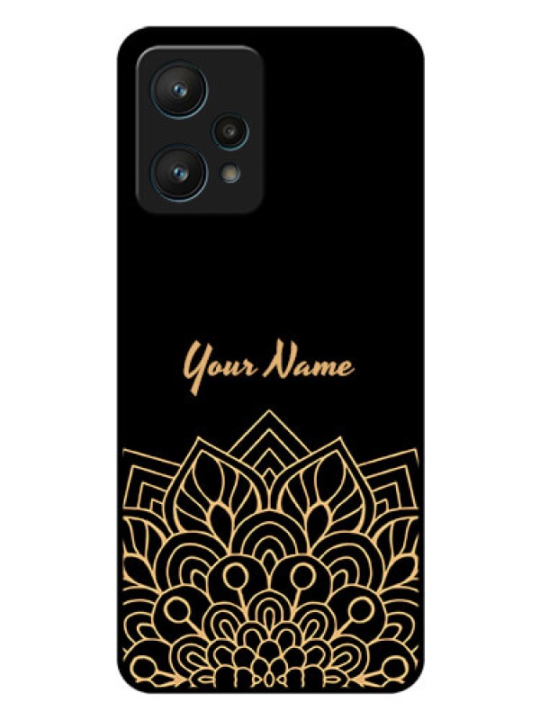 Custom Realme 9 Pro 5G Custom Glass Phone Case - Golden mandala Design
