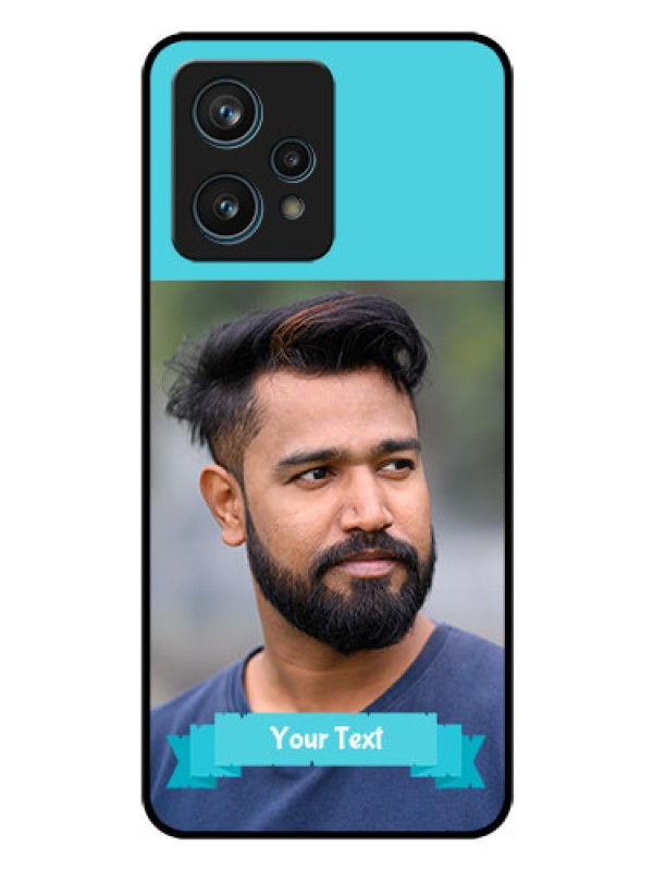Custom Realme 9 Pro Plus 5G Personalized Glass Phone Case - Simple Blue Color Design