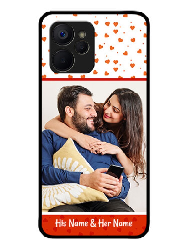 Custom Realme 9i 5G Custom Glass Phone Case - Orange Love Symbol Design