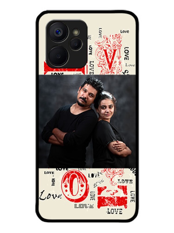 Custom Realme 9i 5G Photo Printing on Glass Case - Trendy Love Design Case