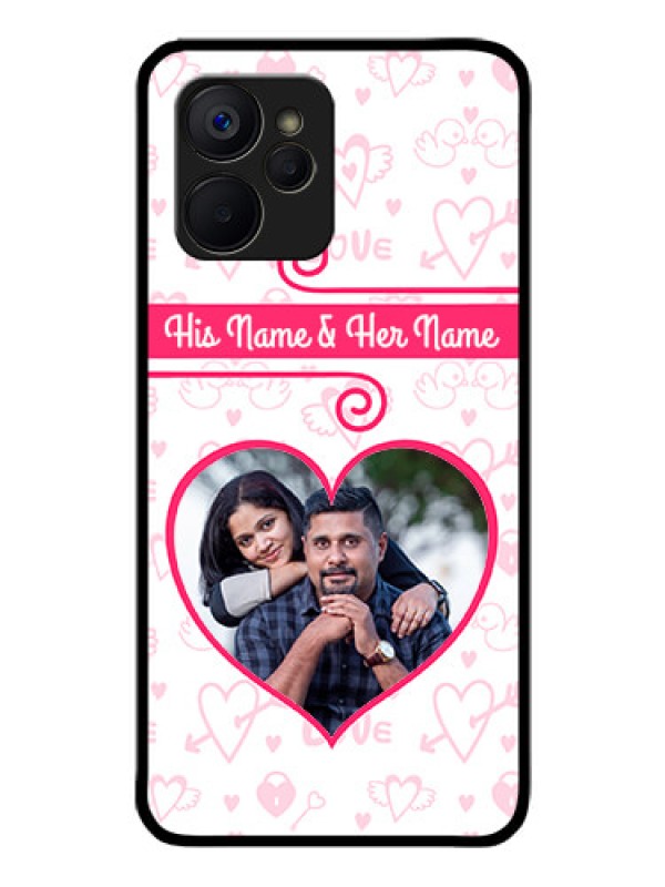 Custom Realme 9i 5G Personalized Glass Phone Case - Heart Shape Love Design