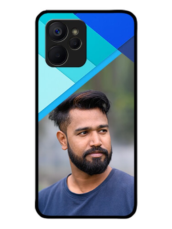 Custom Realme 9i 5G Custom Glass Phone Case - Blue Pattern Design