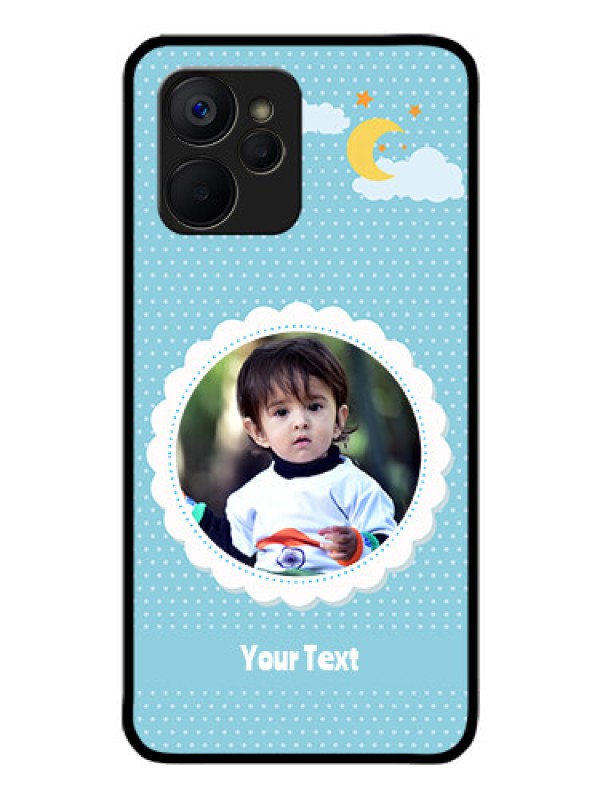 Custom Realme 9i 5G Personalised Glass Phone Case - Violet Pattern Design