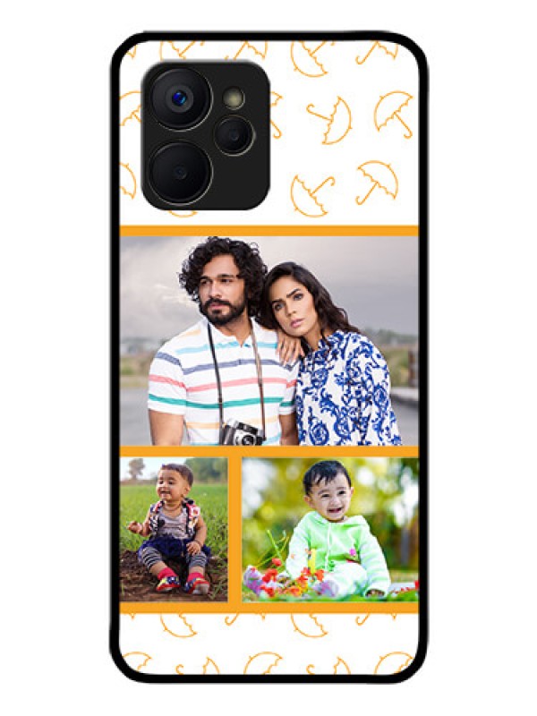 Custom Realme 9i 5G Custom Glass Mobile Case - Yellow Pattern Design