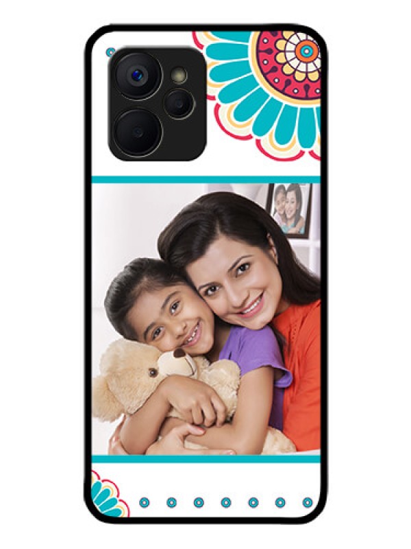 Custom Realme 9i 5G Custom Glass Phone Case - Flower Design