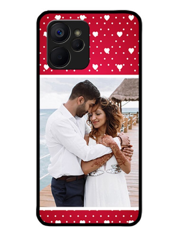 Custom Realme 9i 5G Photo Printing on Glass Case - Hearts Mobile Case Design
