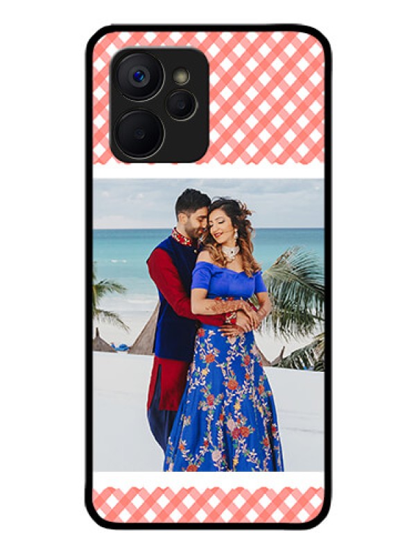 Custom Realme 9i 5G Personalized Glass Phone Case - Pink Pattern Design