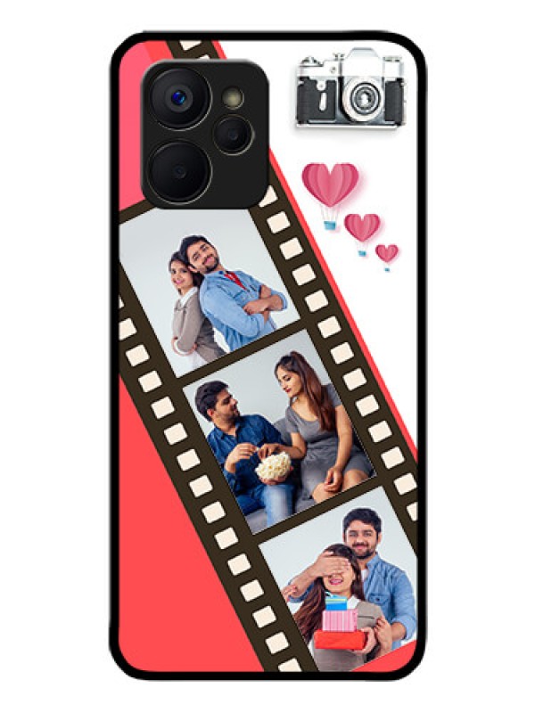 Custom Realme 9i 5G Personalized Glass Phone Case - 3 Image Holder with Film Reel
