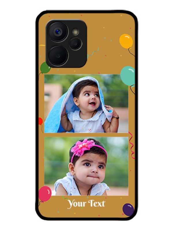 Custom Realme 9i 5G Personalized Glass Phone Case - Image Holder with Birthday Celebrations Design