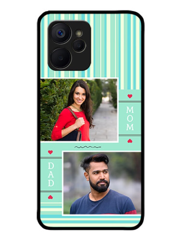 Custom Realme 9i 5G Custom Glass Phone Case - Mom & Dad Pic Design